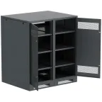 Шкаф LINEA B (пустой) 1350х1200х950мм двустворчатая металлическая дверь черный