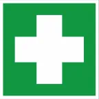 Знак медицинского и санитарного назначения EC 01 ''Аптечка первой медицинской помощи'' 150х150 мм, пластик ГОСТ Р 12.4.026-2001