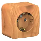 BLANCA Розетка наружная с заземлением со шторкамими с изолирующей пластиной, 16А, 250В, ясень