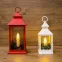 Декоративный фонарь со свечкой, красный корпус, размер 13.5х13.5х30,5 см, цвет ТЕПЛЫЙ БЕЛЫЙ | 513-041 | NEON-NIGHT