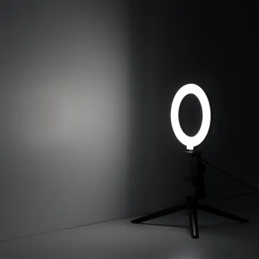 Светильник кольцевой 10W 600lm 3000-6500K 5V USB IP20 160*23мм черный дим, пульт LED 1/48 | RL001 | Gauss