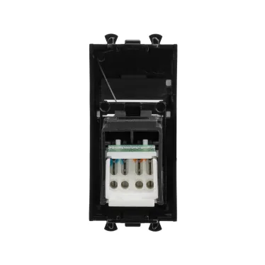 Компьютерная розетка "Черный квадрат" Avanti RJ-45 модульная, кат. 5е , 1 мод | 4402461 | DKC