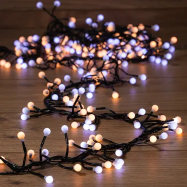 Гирлянда «Мишура LED» 3 м, темно-зеленый ПВХ, 288 диодов, цвет белый + теплый белый | 303-608 | NEON-NIGHT