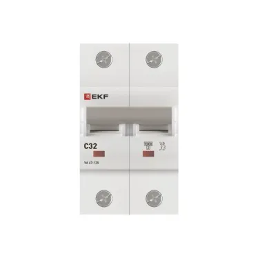 Автоматический выключатель ВА 47-125 2P 32А (C) 15кА PROXIMA  | mcb47125-2-32C | EKF