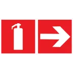 пиктограмма "ОГНЕТУШИТЕЛЬ / СТРЕЛКА" 300х150мм для аварийно-эвакуационного светильника Giant/Vision/Twofold/Evade | V5-EM03-60.003.044 | VARTON