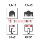 Розетка комбинированная внешняя. RJ-45(8P-8C) + RJ-11(6P-4C). UTP неэкраниров,