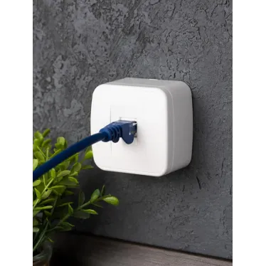 Розетка Минск Phone 1-местная ОП белая