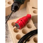 Вилка красная каучуковая прямая 230В 2P+PE 16A IP44 PRO