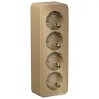 Розетка BLANCA наружная четырехпостовая, с заземлением, со шторками, с изолирующей пластиной, 16А, 250В, титан