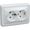 Розетка РС12-3-ВБ двухместная с заземляющим контактом без защитных шторок 16А ВЕГА белый