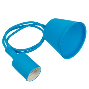 Патрон E27 силиконовый со шнуром 1 м синий | 11-8885 | Rexant