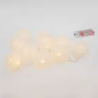 Тайские фонарики Пломбир 1.5 м, 10 LED, прозрачный ПВХ, цвет свечения теплый белый, 2 х АА (батарейки не в комплекте) | 303-077 | NEON-NIGHT