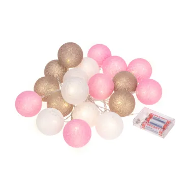 Тайские фонарики «Вельвет» 3,5 м, прозрачный ПВХ, 20 LED, теплый белый, питание 2 х АА (батарейки не в комплекте) | 303-087 | NEON-NIGHT