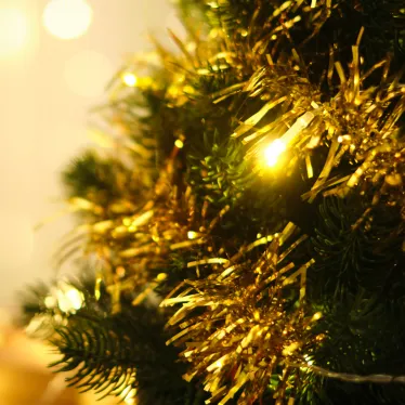 Гирлянда светодиодная Мишура золотая 10 LED, 1,5 м, прозрачный ПВХ, теплое белое свечение, 2 х АА (батарейки не в комплекте) | 304-012 | NEON-NIGHT