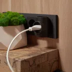 Тройник электрический 6-10 А без заземления черный | 11-1076 | REXANT