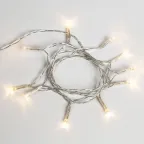 Гирлянда светодиодная универсальная 10 LED, 1,2 метра, прозрачный ПВХ, теплое белое свечение, батарейки 2хАА | 303-073 | NEON-NIGHT