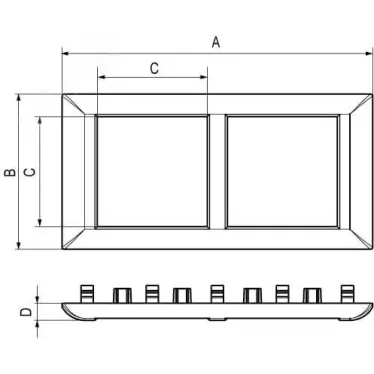 Avanti Рамка-суппорт для In-liner Front  серебристый металлик 6модулей