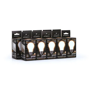 Лампа светодиодная Black LED Filament A60 OPAL E27 10W 820lm 2700К | 102202110 | Gauss
