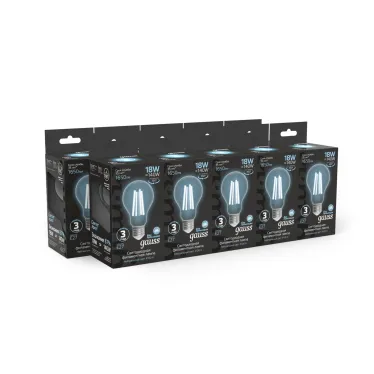 Лампа светодиодная Filament А60 18W 1650lm 4100К Е27 LED 1/10/40 | 102902218 | Gauss