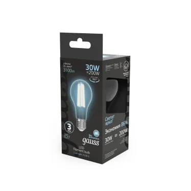 Лампа светодиодная Filament А70 30W 3100lm 4100К Е27 LED 1/10/40 | 102902230 | Gauss