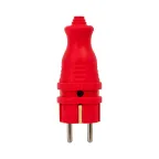 Вилка красная каучуковая прямая 230В 2P+PE 16A IP44 PRO