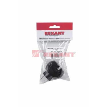 Тройник электрический Шар 220 В, 6 А, черный