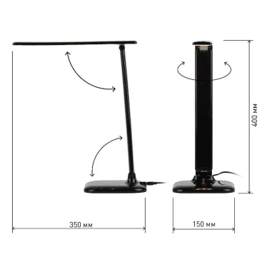 Светильник настольный светодиодный черный NLED-462-10W-BK