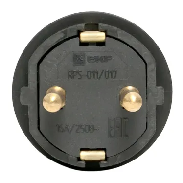 Вилка прямая каучуковая 230В 2P+PE 16A IP44 Марс