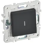 SKANDY Выключатель 1-клавишный проходной с индикацией 10А SK-V08G графит IEK