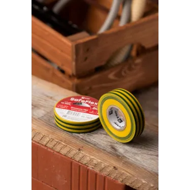 Изолента ПВХ желто-зеленая 19мм 20м серии SafeFlex