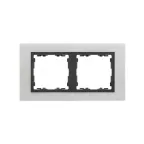 Рамка на 2 поста, S82N, сталь матовая - графит (металл)