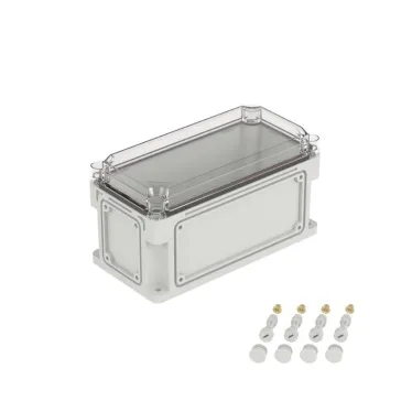 Корпус IP66/IP67, 300х150х160 мм, без МП, с фланцами, прозрачная крышка H- 35 мм