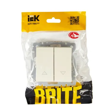 BRITE Выключатель жалюзи 10А ВС10-1-5-БрКр бежевый