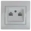 Розетка информационная 2xRJ45, СУ, Plano, белый, 1-304-01