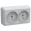 Розетка двойная без заземления со шторками 10А