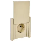 FORTE@PIANO Розетка 1-местная с заземлением с защитными шторками и крышкой безвинтовое крепление 16А IP44 FP419 ваниль IEK