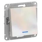 Переключатель одноклавишный ATLASDESIGN с подсветкой схема 6а 10АХ механизам жемчуг