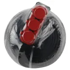 Удлинитель силовой UK-3e-3x1,5-40m-IP44(KG) с заземлением 3 розетки каучук 40м КГ 3х1,5мм2 IP44