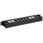 Органайзер пласт. с пальцами и крышкой 19'' 1U черн.