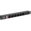 Блок распределения питания PDU 6 розеток нем ст + 2 С13 LED 1U вх С14 алюмин
