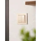 Выключатель двухклавишный СП 10А бежевый Минск