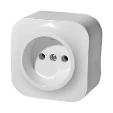 Quteo Розетка без заземления без шторок наружная белая