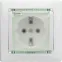 VALENA Розетка с заземлением с крышкой со шторками белая
