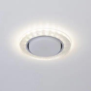 Светильник встраиваемый со светодиодной подсветкой DK LD51 CH/SHSL GX53 хром серебро