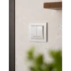 Выключатель Минск двухклавишный СП с индикатором 10А белый