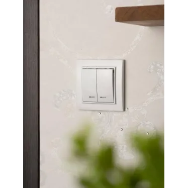 Выключатель Минск двухклавишный СП с индикатором 10А белый