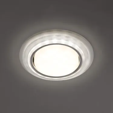 Светильник ДВО-15w GX53 без лампы со светодиодной подсветкой 4000К прозрачный хром