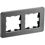 BRITE Рамка 2 поста РУ-2-1-Бр металл титан RE IEK