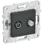 SKANDY Розетка двойная TV+SAT SK-A13G графит IEK