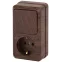 Блок розетка с выключателем Intro Quadro 2-705-10 вертикальный 10(16)А-250В, IP20, ОУ, венге